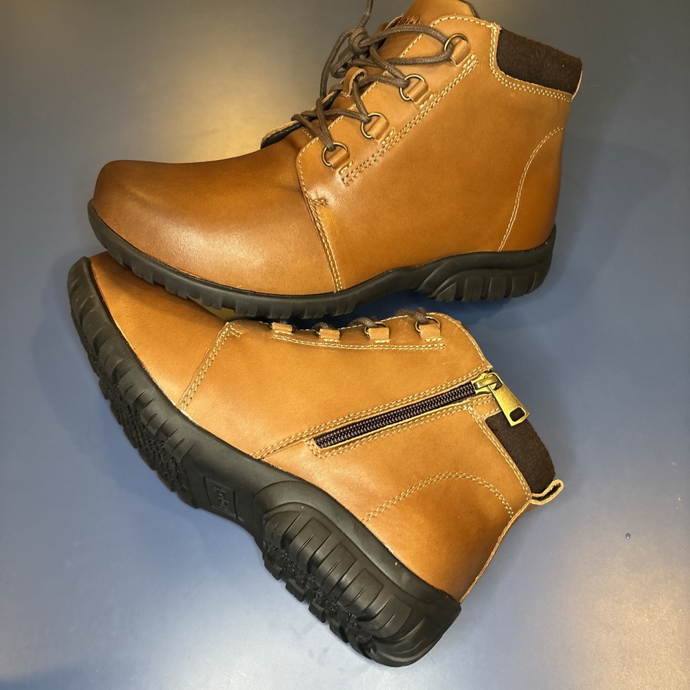 Propét Delaney Lace Up‎ Boots Booties Brown 8 Waterproof Leather Cabin Prairie